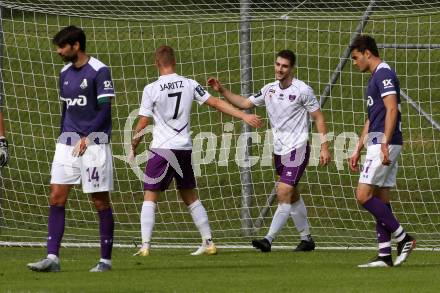 Fussball Testspiel. SK Austria Klagenfurt gegen Lokomotiv Moscow.  Torjubel Florian Jaritz, Petar Zubak (Austria Klagenfurt). Bad Kleinkirchheim, am 24.6.2019.
Foto: Kuess
---
pressefotos, pressefotografie, kuess, qs, qspictures, sport, bild, bilder, bilddatenbank