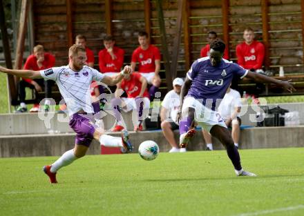 Fussball Testspiel. SK Austria Klagenfurt gegen Lokomotiv Moscow. Markus Rusek,  (Austria Klagenfurt), Eder (Moskau). Bad Kleinkirchheim, am 24.6.2019.
Foto: Kuess
---
pressefotos, pressefotografie, kuess, qs, qspictures, sport, bild, bilder, bilddatenbank