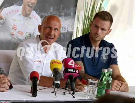 Fussball Bundesliga. Pressekonferenz RZ Pellets WAC.   Trainer Gerhard Struber, Michael Sollbauer. Wolfsberg, am 18.6.2019.
Foto: Kuess
---
pressefotos, pressefotografie, kuess, qs, qspictures, sport, bild, bilder, bilddatenbank