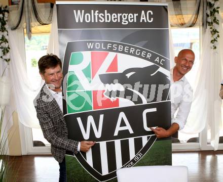 Fussball Bundesliga. Pressekonferenz RZ Pellets WAC.   Praesident Dietmar Riegler, Trainer Gerhard Struber. Wolfsberg, am 18.6.2019.
Foto: Kuess
---
pressefotos, pressefotografie, kuess, qs, qspictures, sport, bild, bilder, bilddatenbank