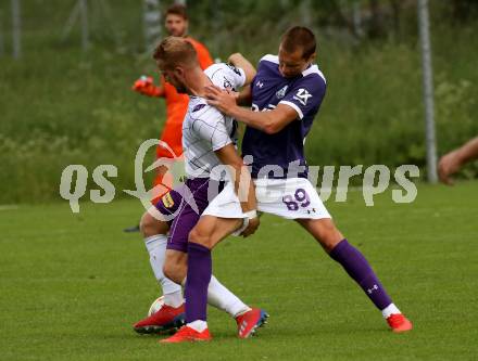 Fussball Testspiel. SK Austria Klagenfurt gegen Lokomotiv Moscow. Markus Rusek, (Austria Klagenfurt), Nikita Dorofeev  (Moskau). Bad Kleinkirchheim, am 24.6.2019.
Foto: Kuess
---
pressefotos, pressefotografie, kuess, qs, qspictures, sport, bild, bilder, bilddatenbank