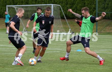 Fussball Bundesliga. Training WAC.   Sven Sprangler, Michael Novak, Christopher Wernitznig, Michael Sollbauer. Wolfsberg, am 18.6.2019.
Foto: Kuess 
---
pressefotos, pressefotografie, kuess, qs, qspictures, sport, bild, bilder, bilddatenbank