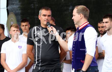 Fussball 2. Liga. Eroeffnungsfeier SK Austria Klagenfurt.   Trainer Robert Micheu, Christian Rosenzopf. Klagenfurt, am 13.7.2019.
Foto: Kuess
---
pressefotos, pressefotografie, kuess, qs, qspictures, sport, bild, bilder, bilddatenbank