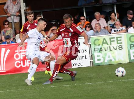 Fussball. OEFB Cup. SAK gegen WAC. Musa Mevmedoski (SAK),  Mario Leitgeb (WAC). Klagenfurt, 20.7.2019.
Foto: Kuess
www.qspictures.net
---
pressefotos, pressefotografie, kuess, qs, qspictures, sport, bild, bilder, bilddatenbank