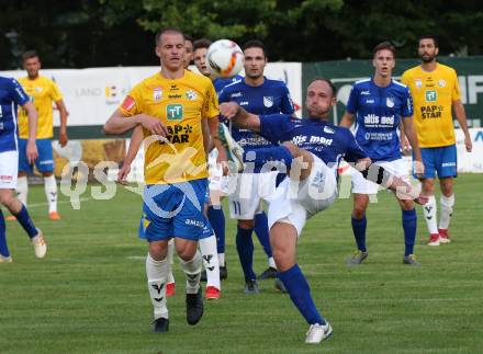 Fussball Uniqa OEFB Cup. Treibach gegen WSG Swarowski Tirol.  Arno Paul Kozelsky,  (Treibach), Stefan Hager (Tirol). Treibach, am 19.7.2019.
Foto: Kuess
www.qspictures.net
---
pressefotos, pressefotografie, kuess, qs, qspictures, sport, bild, bilder, bilddatenbank