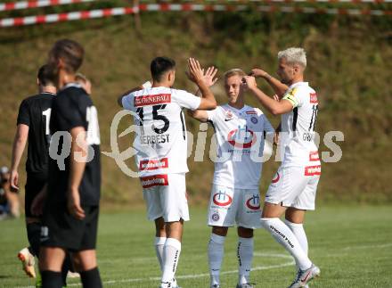 Fussball. OEFB Cup. Koettmannsdorf gegen FK Austria Wien. Torjubel Dominik Prokop, Alexander Gruenwald,  Tarkan Serbest  (Austria Wien). Koettmannsdorf, 20.7.2019.
Foto: Kuess
www.qspictures.net
---
pressefotos, pressefotografie, kuess, qs, qspictures, sport, bild, bilder, bilddatenbank