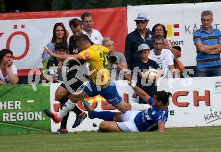 Fussball Uniqa OEFB Cup. Treibach gegen WSG Swarowski Tirol.  Florian Philipp Wieser, (Treibach), Zlatko Dedic  (Tirol). Treibach, am 19.7.2019.
Foto: Kuess
www.qspictures.net
---
pressefotos, pressefotografie, kuess, qs, qspictures, sport, bild, bilder, bilddatenbank