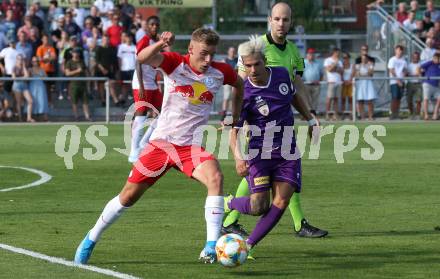Fussball. 2. Liga. âSK Austria Klagenfurt gegen FC Liefering. Daniel Steinwender,  (Klagenfurt), Nikola Stosic (Liefering). Klagenfurt, 4.8.2019.
Foto: Kuess
www.qspictures.net
---
pressefotos, pressefotografie, kuess, qs, qspictures, sport, bild, bilder, bilddatenbank