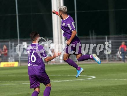 Fussball. 2. Liga. âSK Austria Klagenfurt gegen FC Liefering.  Torjubel Okan Aydin, Oliver Markoutz (Klagenfurt). Klagenfurt, 4.8.2019.
Foto: Kuess
www.qspictures.net
---
pressefotos, pressefotografie, kuess, qs, qspictures, sport, bild, bilder, bilddatenbank