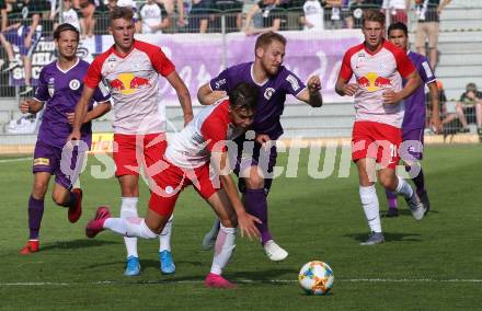 Fussball. 2. Liga. âSK Austria Klagenfurt gegen FC Liefering. Markus Rusek, (Klagenfurt), Amar Dedic  (Liefering). Klagenfurt, 4.8.2019.
Foto: Kuess
www.qspictures.net
---
pressefotos, pressefotografie, kuess, qs, qspictures, sport, bild, bilder, bilddatenbank
