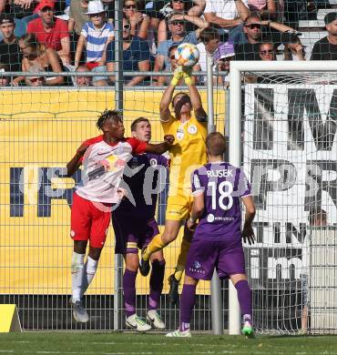 Fussball. 2. Liga. âSK Austria Klagenfurt gegen FC Liefering. Zan Pelko, Ivan Saravanja, Markus Rusek,  (Klagenfurt), Junior (Liefering). Klagenfurt, 4.8.2019.
Foto: Kuess
www.qspictures.net
---
pressefotos, pressefotografie, kuess, qs, qspictures, sport, bild, bilder, bilddatenbank