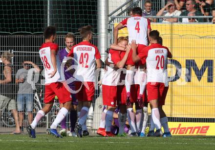 Fussball. 2. Liga. âSK Austria Klagenfurt gegen FC Liefering.  Torjubel (Liefering). Klagenfurt, 4.8.2019.
Foto: Kuess
www.qspictures.net
---
pressefotos, pressefotografie, kuess, qs, qspictures, sport, bild, bilder, bilddatenbank