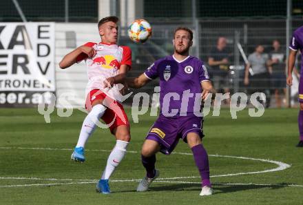 Fussball. 2. Liga. âSK Austria Klagenfurt gegen FC Liefering. Markus Rusek,  (Klagenfurt), Nikola Stosic (Liefering). Klagenfurt, 4.8.2019.
Foto: Kuess
www.qspictures.net
---
pressefotos, pressefotografie, kuess, qs, qspictures, sport, bild, bilder, bilddatenbank
