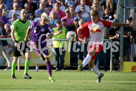 Fussball. 2. Liga. âSK Austria Klagenfurt gegen FC Liefering. Daniel Steinwender,  (Klagenfurt), Tobias Anselm (Liefering). Klagenfurt, 4.8.2019.
Foto: Kuess
www.qspictures.net
---
pressefotos, pressefotografie, kuess, qs, qspictures, sport, bild, bilder, bilddatenbank