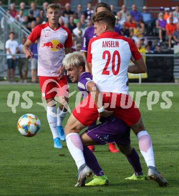 Fussball. 2. Liga. âSK Austria Klagenfurt gegen FC Liefering.  Daniel Steinwender, (Klagenfurt), Tobias Anselm  (Liefering). Klagenfurt, 4.8.2019.
Foto: Kuess
www.qspictures.net
---
pressefotos, pressefotografie, kuess, qs, qspictures, sport, bild, bilder, bilddatenbank