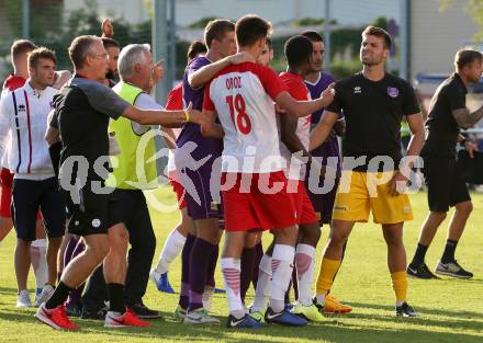 Fussball. 2. Liga. âSK Austria Klagenfurt gegen FC Liefering.  Nachspiel, Rauferei. Klagenfurt, 4.8.2019.
Foto: Kuess
www.qspictures.net
---
pressefotos, pressefotografie, kuess, qs, qspictures, sport, bild, bilder, bilddatenbank