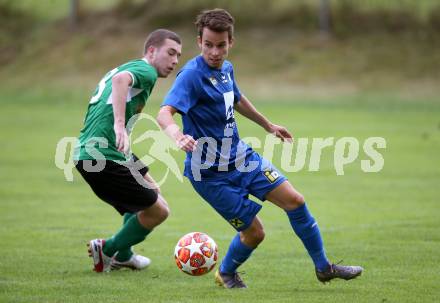 Fussball Unterliga West. Seeboden gegen Matrei. Jonas Nico Kleewein,  (Seeboden),  Manuel Amoser (Matrei). Seeboden, am 3.8.2019.
Foto: Kuess
www.qspictures.net
---
pressefotos, pressefotografie, kuess, qs, qspictures, sport, bild, bilder, bilddatenbank