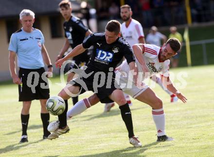 Fussball. Kaerntner Liga. Bleiburg gegen St. Jakob/Ros. Raphael Lukas Kulterer   (Bleiburg),  Wolfgang Michael Sereinig (St. Jakob). Bleiburg, 3.8.2019.
Foto: Kuess
www.qspictures.net
---
pressefotos, pressefotografie, kuess, qs, qspictures, sport, bild, bilder, bilddatenbank