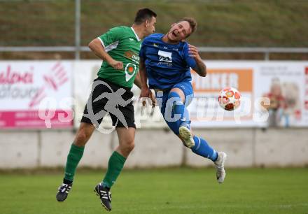 Fussball Unterliga West. Seeboden gegen Matrei. Antun Miskovic,  (Seeboden), Daniel Resinger (Matrei). Seeboden, am 3.8.2019.
Foto: Kuess
www.qspictures.net
---
pressefotos, pressefotografie, kuess, qs, qspictures, sport, bild, bilder, bilddatenbank