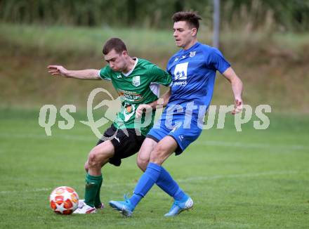 Fussball Unterliga West. Seeboden gegen Matrei. Jonas Nico Kleewein,  (Seeboden), Fabio Pargger (Matrei). Seeboden, am 3.8.2019.
Foto: Kuess
www.qspictures.net
---
pressefotos, pressefotografie, kuess, qs, qspictures, sport, bild, bilder, bilddatenbank