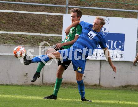 Fussball Unterliga West. Seeboden gegen Matrei.  Tomas Zlanabitnig, (Seeboden), Christoph Jestl  (Matrei). Seeboden, am 3.8.2019.
Foto: Kuess
www.qspictures.net
---
pressefotos, pressefotografie, kuess, qs, qspictures, sport, bild, bilder, bilddatenbank