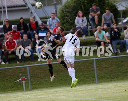 Fussball. Kaerntner Liga. Bleiburg gegen St. Jakob/Ros.  Raphael Lukas Kulterer  (Bleiburg), Roman Struger  (St. Jakob). Bleiburg, 3.8.2019.
Foto: Kuess
www.qspictures.net
---
pressefotos, pressefotografie, kuess, qs, qspictures, sport, bild, bilder, bilddatenbank