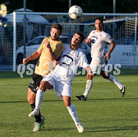 Fussball Kaerntner Liga. SAK gegen Koettmannsdorf. Musa Mevmedoski,  (SAK), Fabian Janschitz (Koettmannsdorf). Klagenfurt, am 9.8.2019.
Foto: Kuess
www.qspictures.net
---
pressefotos, pressefotografie, kuess, qs, qspictures, sport, bild, bilder, bilddatenbank