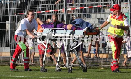 Fussball. 2. Liga. âSK Austria Klagenfurt gegen FC Liefering.  Florian Jaritz verletzt (Klagenfurt). Klagenfurt, 4.8.2019.
Foto: Kuess
www.qspictures.net
---
pressefotos, pressefotografie, kuess, qs, qspictures, sport, bild, bilder, bilddatenbank