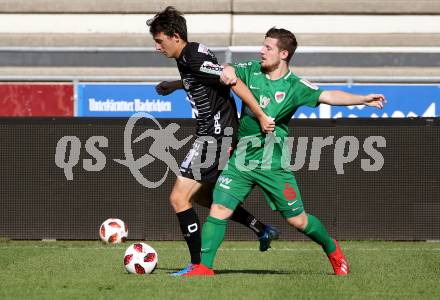 Fussball Regionalliga. RZ Pellets WAC Amateure gegen Wels FC. Joshua Janos Gregor Steiger,  (WAC), Marcel Pointner (Wels). Wolfsberg, am 10.8.2019.
Foto: Kuess
www.qspictures.net
---
pressefotos, pressefotografie, kuess, qs, qspictures, sport, bild, bilder, bilddatenbank