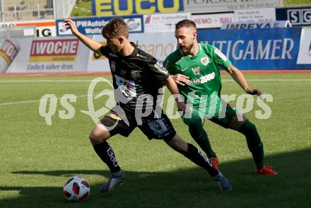 Fussball Regionalliga. RZ Pellets WAC Amateure gegen Wels FC. Fabian Tauchhammer (WAC), Eralb Sinani  (Wels). Wolfsberg, am 10.8.2019.
Foto: Kuess
www.qspictures.net
---
pressefotos, pressefotografie, kuess, qs, qspictures, sport, bild, bilder, bilddatenbank