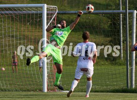 Fussball Kaerntner Liga. Maria Saal gegen Treibach.  Michael Zunder  (Maria Saal). Maria Saal, am 10.8.2019.
Foto: Kuess
www.qspictures.net
---
pressefotos, pressefotografie, kuess, qs, qspictures, sport, bild, bilder, bilddatenbank