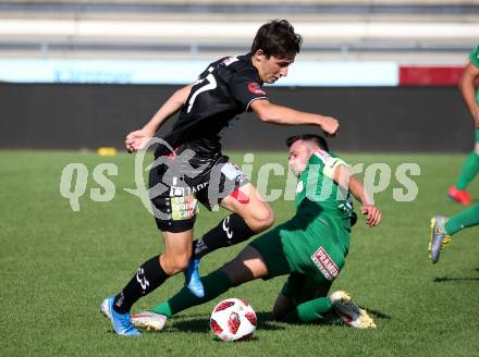 Fussball Regionalliga. RZ Pellets WAC Amateure gegen Wels FC. Joshua Janos Gregor Steiger (WAC), Simon Kandler  (Wels). Wolfsberg, am 10.8.2019.
Foto: Kuess
www.qspictures.net
---
pressefotos, pressefotografie, kuess, qs, qspictures, sport, bild, bilder, bilddatenbank
