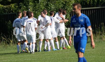 Fussball 2. KLasse C. SG Krumpendorf/Poertschach gegen Himmelberg.  Torjubel (Himmelberg). Krumpendorf, am 11.8.2019.
Foto: Kuess
www.qspictures.net
---
pressefotos, pressefotografie, kuess, qs, qspictures, sport, bild, bilder, bilddatenbank