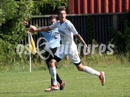 Fussball 2. KLasse C. SG Krumpendorf/Poertschach gegen Himmelberg.  Torjubel Philipp Georg Fischer (Himmelberg). Krumpendorf, am 11.8.2019.
Foto: Kuess
www.qspictures.net
---
pressefotos, pressefotografie, kuess, qs, qspictures, sport, bild, bilder, bilddatenbank