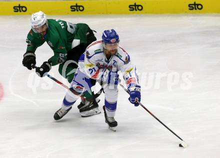 EBEL. Eishockey Bundesliga. Testspiel. EC VSV gegen HDD Olimpija Ljubljana.  Marko Poeyhoenen,  (VSV), Luka Ulamec  (Ljubljana). Villach, am 16.8.2019.
Foto: Kuess
www.qspictures.net
---
pressefotos, pressefotografie, kuess, qs, qspictures, sport, bild, bilder, bilddatenbank