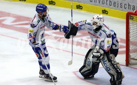 EBEL. Eishockey Bundesliga. Testspiel. EC VSV gegen HDD Olimpija Ljubljana.  Torjubel  Kevin Schmidt, Alexander Schmidt (VSV). Villach, am 16.8.2019.
Foto: Kuess
www.qspictures.net
---
pressefotos, pressefotografie, kuess, qs, qspictures, sport, bild, bilder, bilddatenbank