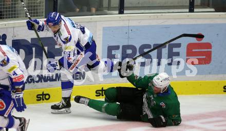 EBEL. Eishockey Bundesliga. Testspiel. EC VSV gegen HDD Olimpija Ljubljana.  Danila Karaban,  (VSV), Ziga Svete  (Ljubljana). Villach, am 16.8.2019.
Foto: Kuess
www.qspictures.net
---
pressefotos, pressefotografie, kuess, qs, qspictures, sport, bild, bilder, bilddatenbank