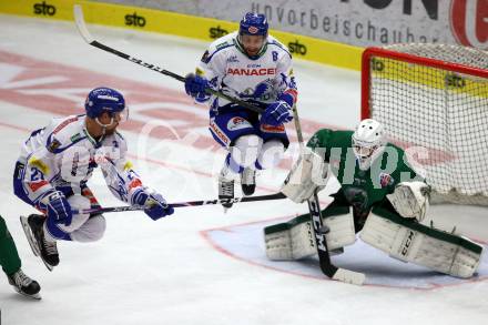 EBEL. Eishockey Bundesliga. Testspiel. EC VSV gegen HDD Olimpija Ljubljana.  Marko Poeyhoenen, Danila Karaban,  (VSV), Zan Us  (Ljubljana). Villach, am 16.8.2019.
Foto: Kuess
www.qspictures.net
---
pressefotos, pressefotografie, kuess, qs, qspictures, sport, bild, bilder, bilddatenbank