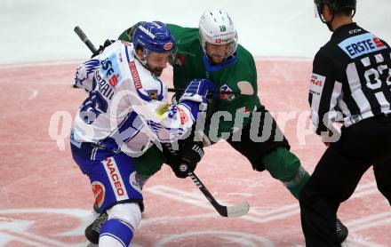 EBEL. Eishockey Bundesliga. Testspiel. EC VSV gegen HDD Olimpija Ljubljana.  Danila Karaban,  (VSV),  Gal Koren (Ljubljana). Villach, am 16.8.2019.
Foto: Kuess
www.qspictures.net
---
pressefotos, pressefotografie, kuess, qs, qspictures, sport, bild, bilder, bilddatenbank