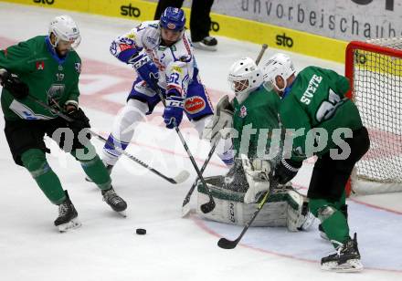 EBEL. Eishockey Bundesliga. Testspiel. EC VSV gegen HDD Olimpija Ljubljana.  Patrick Bjorkstrand,  (VSV), Gal Koren, Zan Us, Ziga Svete  (Ljubljana). Villach, am 16.8.2019.
Foto: Kuess
www.qspictures.net
---
pressefotos, pressefotografie, kuess, qs, qspictures, sport, bild, bilder, bilddatenbank
