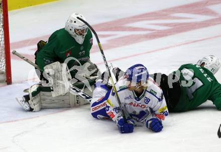 EBEL. Eishockey Bundesliga. Testspiel. EC VSV gegen HDD Olimpija Ljubljana.  Miika Lahti, (VSV),  Zan Us, Ziga Svete  (Ljubljana). Villach, am 16.8.2019.
Foto: Kuess
www.qspictures.net
---
pressefotos, pressefotografie, kuess, qs, qspictures, sport, bild, bilder, bilddatenbank