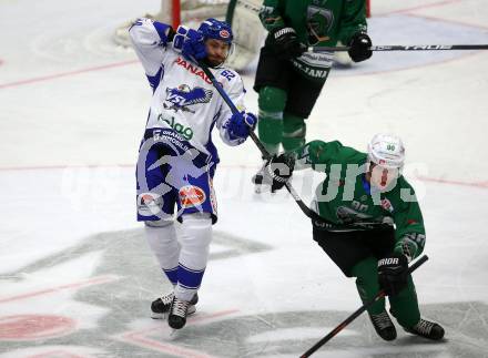 EBEL. Eishockey Bundesliga. Testspiel. EC VSV gegen HDD Olimpija Ljubljana.  Patrick Bjorkstrand,  (VSV), Anej Kujavec  (Ljubljana). Villach, am 16.8.2019.
Foto: Kuess
www.qspictures.net
---
pressefotos, pressefotografie, kuess, qs, qspictures, sport, bild, bilder, bilddatenbank