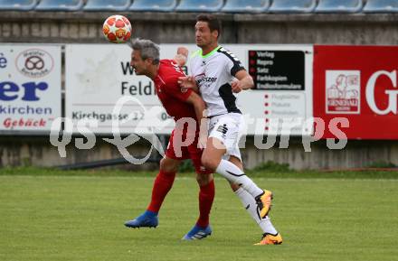 Fussball Kaerntner Liga. Feldkirchen SV gegen SAK. Sebastian Hertelt, (Feldkirchen), Thomas Riedl  (SAK). Feldkirchen, am 17.8.2019.
Foto: Kuess
www.qspictures.net
---
pressefotos, pressefotografie, kuess, qs, qspictures, sport, bild, bilder, bilddatenbank