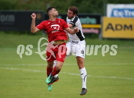 Fussball Kaerntner Liga. Feldkirchen SV gegen SAK.  Christoph Freithofnig,  (Feldkirchen), Daniel Camber (SAK). Feldkirchen, am 17.8.2019.
Foto: Kuess
www.qspictures.net
---
pressefotos, pressefotografie, kuess, qs, qspictures, sport, bild, bilder, bilddatenbank