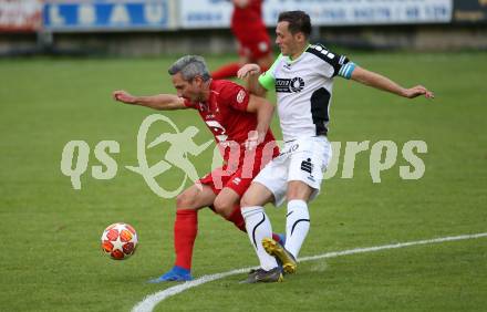 Fussball Kaerntner Liga. Feldkirchen SV gegen SAK. Mario Antunovic,  (Feldkirchen), Thomas Riedl (SAK). Feldkirchen, am 17.8.2019.
Foto: Kuess
www.qspictures.net
---
pressefotos, pressefotografie, kuess, qs, qspictures, sport, bild, bilder, bilddatenbank