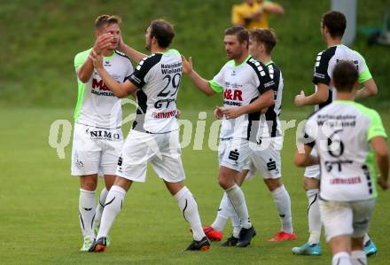 Fussball Kaerntner Liga. Feldkirchen SV gegen SAK.  Torjubel  Sebastian Schmid (Feldkirchen). Feldkirchen, am 17.8.2019.
Foto: Kuess
www.qspictures.net
---
pressefotos, pressefotografie, kuess, qs, qspictures, sport, bild, bilder, bilddatenbank