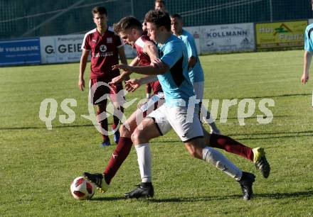 Fussball 1. KLasse C. Metnitztal gegen Launsdorf. Jakob Gabriel Holzer,  (Metnitztal), Hubert Egger (Launsdorf). Grades, am 18.8.2019.
Foto: Kuess
www.qspictures.net
---
pressefotos, pressefotografie, kuess, qs, qspictures, sport, bild, bilder, bilddatenbank