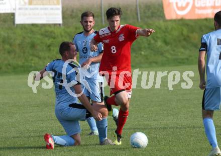 Fussball 2. KLasse D. SG SV Magdalensberg/ASKOE Poggersdorf Youngstars gegen KAC B Juniors.  Claudio Fasser-Lindenthal, Magdalensberg/Poggersdorf), Maximilian Alexander Trachmann (KAC). Poggersdorf, am 25.8.2019.
Foto: Kuess
www.qspictures.net
---
pressefotos, pressefotografie, kuess, qs, qspictures, sport, bild, bilder, bilddatenbank