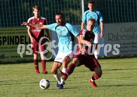 Fussball 1. KLasse C. Metnitztal gegen Launsdorf. Danijel Vukaljovic,  (Metnitztal), Manuel Leitgeb (Launsdorf). Grades, am 18.8.2019.
Foto: Kuess
www.qspictures.net
---
pressefotos, pressefotografie, kuess, qs, qspictures, sport, bild, bilder, bilddatenbank