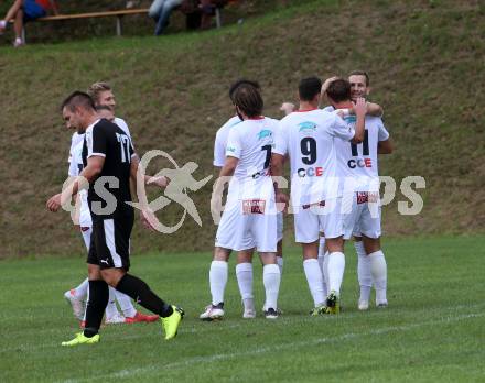 Fussball. Kaerntner Liga. Maria Saal gegen Dellach/Gail.  Torjubel Bernhard Walzl (Maria Saal). Maria Saal, 24.8.2019.
Foto: Kuess
www.qspictures.net
---
pressefotos, pressefotografie, kuess, qs, qspictures, sport, bild, bilder, bilddatenbank